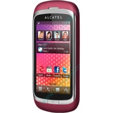 Красно-розовый телефон Alcatel One Touch 818 (Купавна)